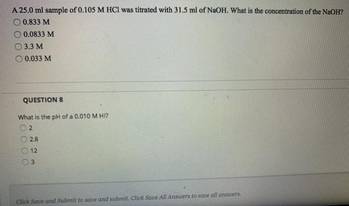 If 25.0 ml of a 0.2 m naoh solution