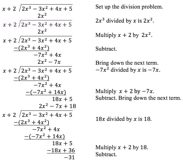 Algebra 2 dividing polynomials worksheet