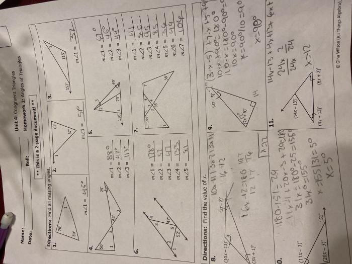 Unit 4 test study guide congruent triangles