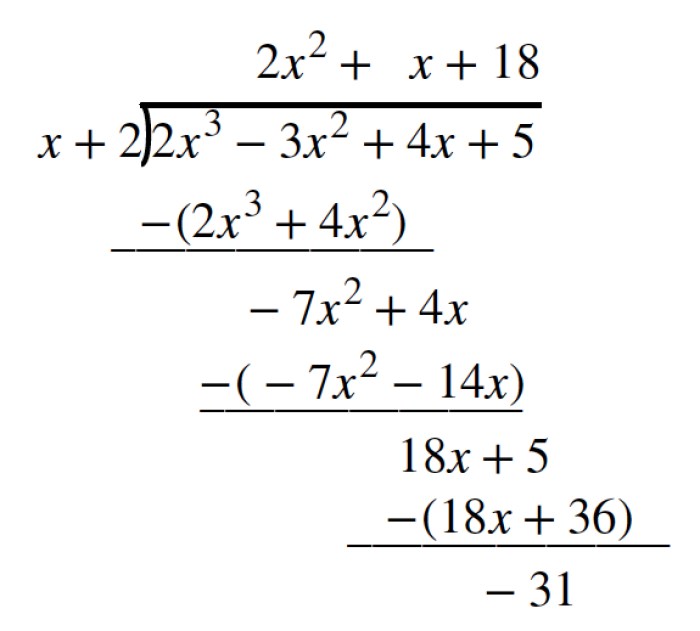 Algebra 2 dividing polynomials worksheet