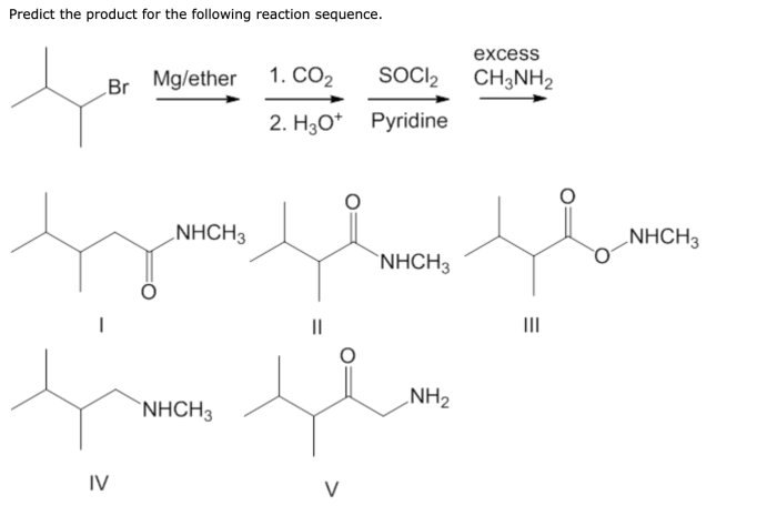 Predict the product of the following reaction sequence