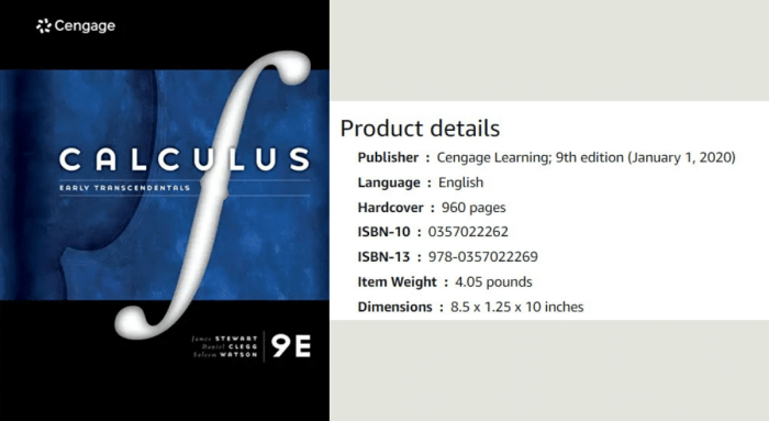 Calculus: early transcendentals 9th edition