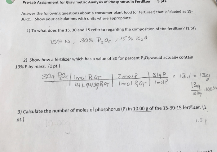 Experiment 9 volumetric analysis pre lab answers